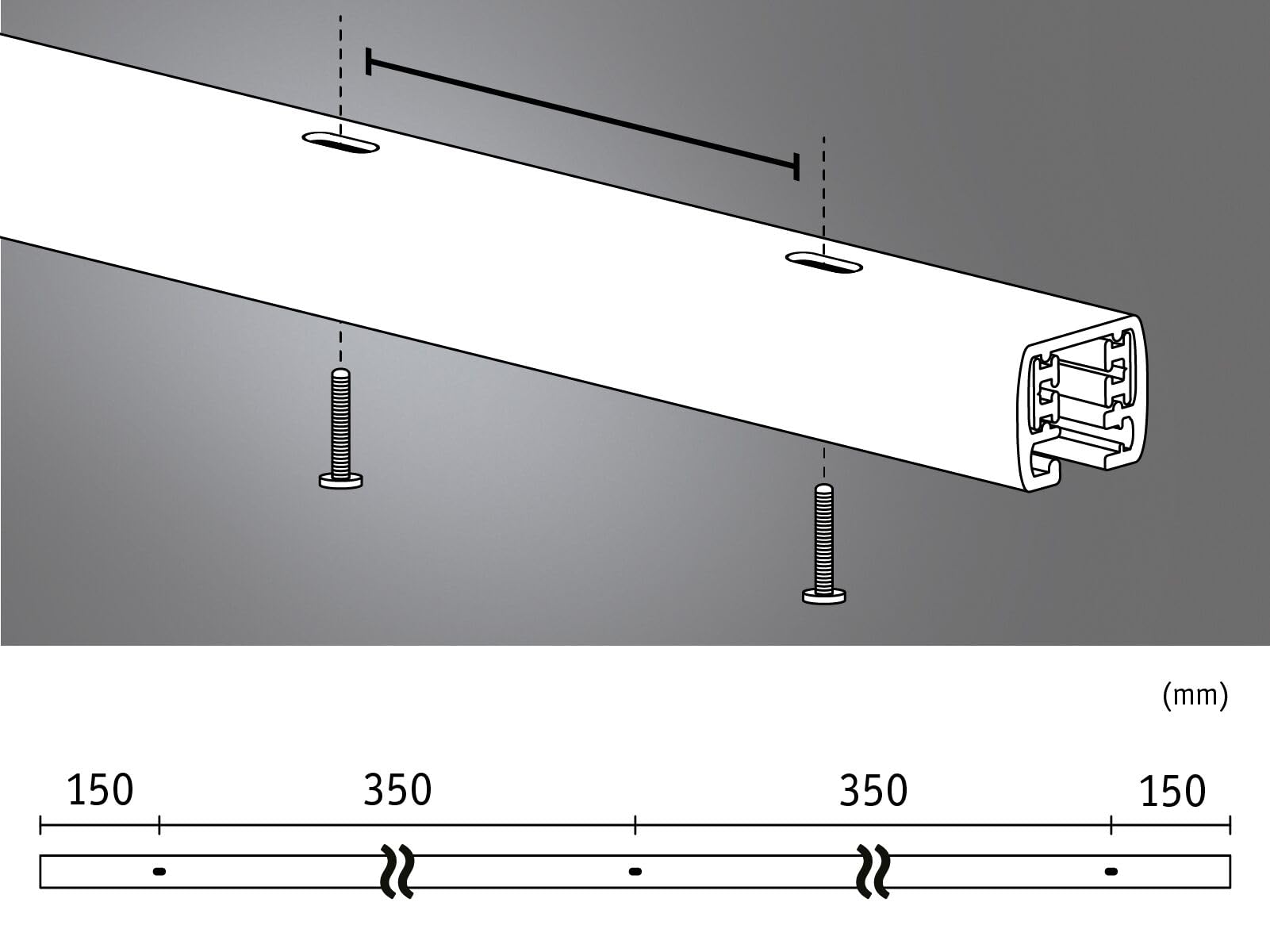 Paulmann URail Rail 1m 230V Blanc 97683