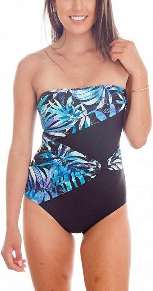 ToBeInStyle Women’s Beautiful Draped Strapless Bandeau One Piece Bathing Suit at  Women’s Clothing store