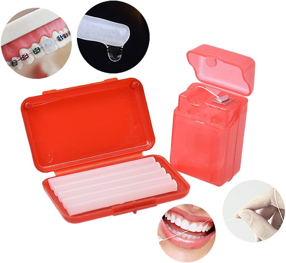 Portable Orthodontic Toothbrush Kit for Orthodontic Patient Orthodontic Care Kit for Braces Interdental Brush Dental Wax Dental Floss Toothbrush Box Oral Care Kit Dental Travel Kit(Red) image 4