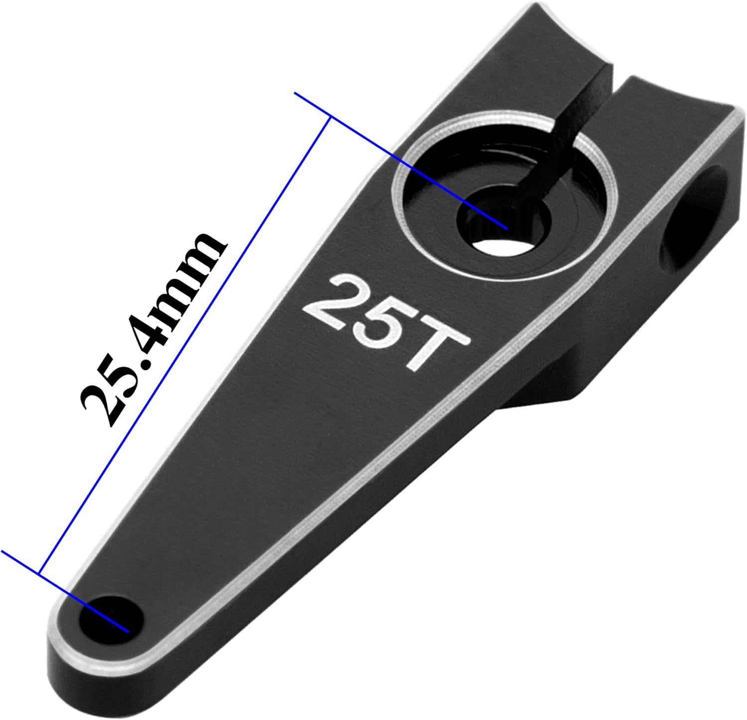 3Pack Vgoohobby 25T Servo Arm Horn Aluminum 25 Teeth Steering Arms Compatible with Futaba Hitec Savox Power HD Servo Motors Fit RC Crawler Car Airplane Plane Boat (1inch,Black)