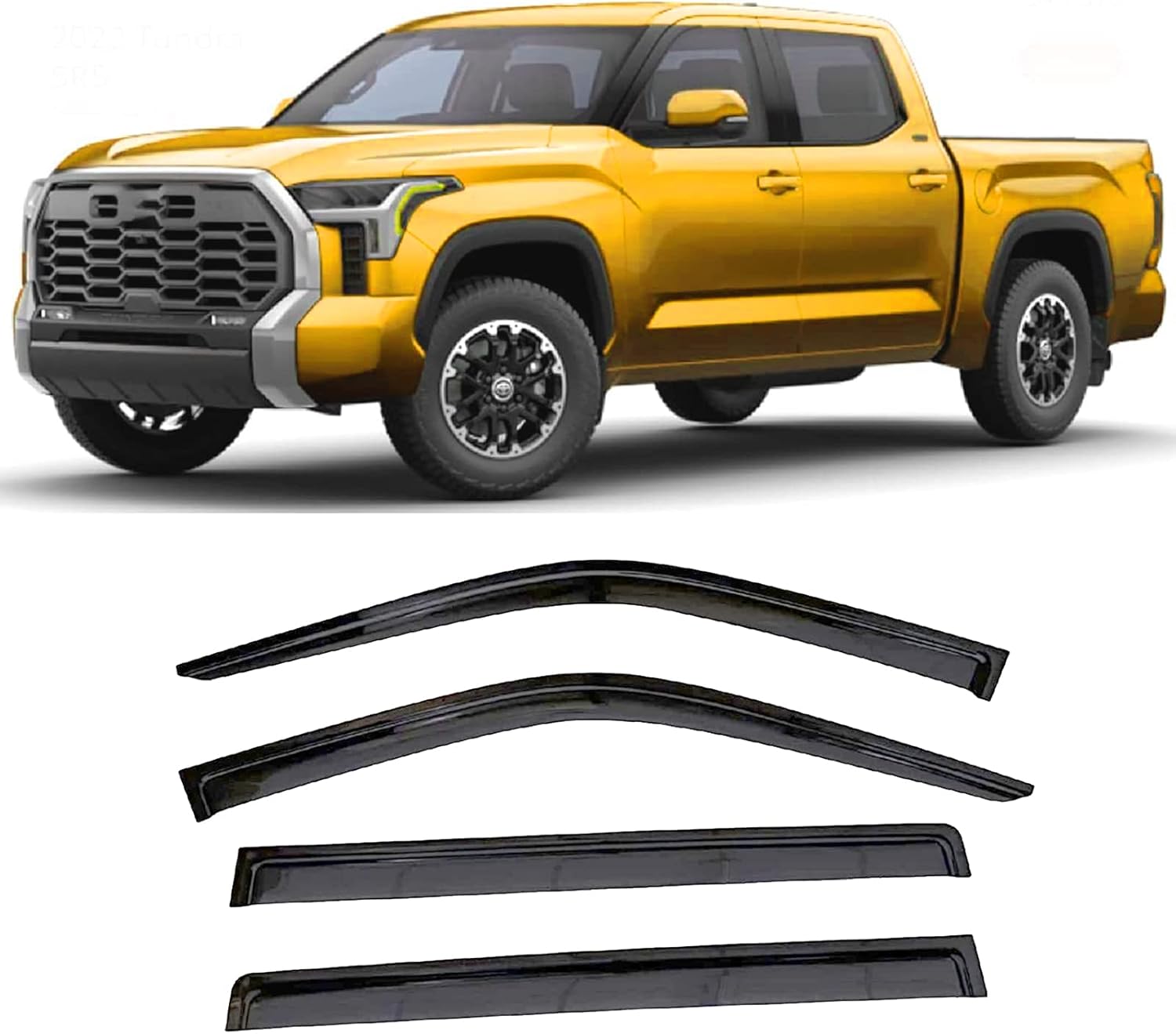 ZZDSNJ Windows Visor 4Piece for 20222023 Toyota Tundra（CrewMax） Rain