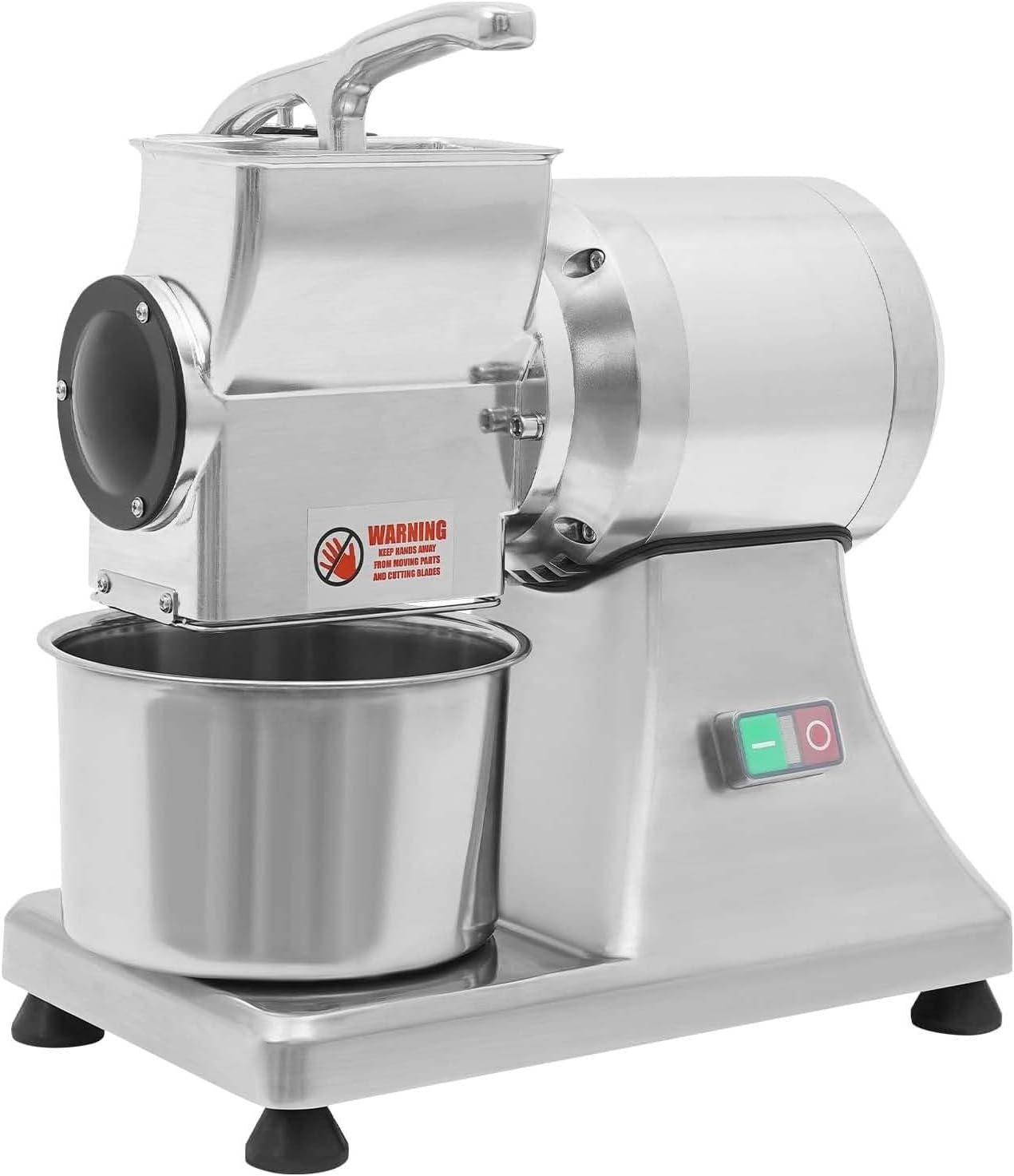 Commercial Electric Cheese Grater - 900W Heavy-Duty Stainless Steel Grinder with Safety Shield & Large Bucket, Shreds 60kg/Hour for Cheese & Bread Crumbs
