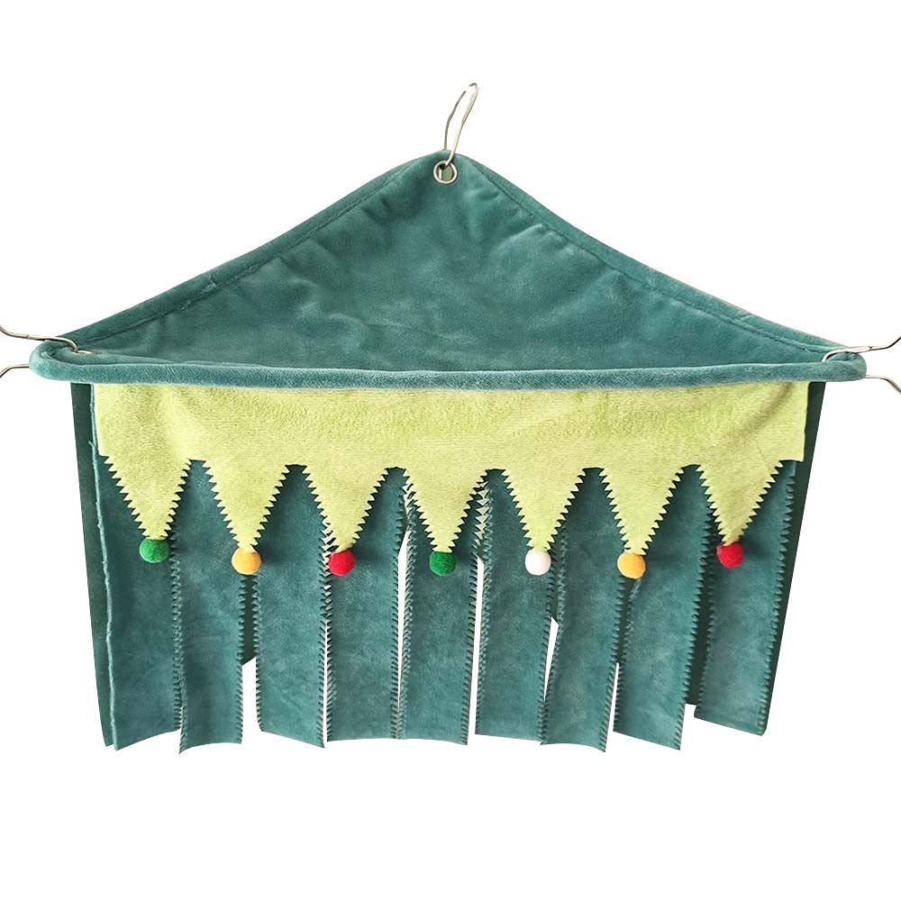 Guinea Pig Hideout, Soft Flannel Hamster Hideout Curtain, Hamster Cage Tent, Small Animal Bed Cage Curtain House Tent(green)