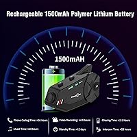 Vista 8 de FreedConn R1 Plus Auriculares de Casco de Motocicleta con Bluetooth y Grabador de Cámara, Sistemas de Comunicación de Motocicleta, WiFi 1080P