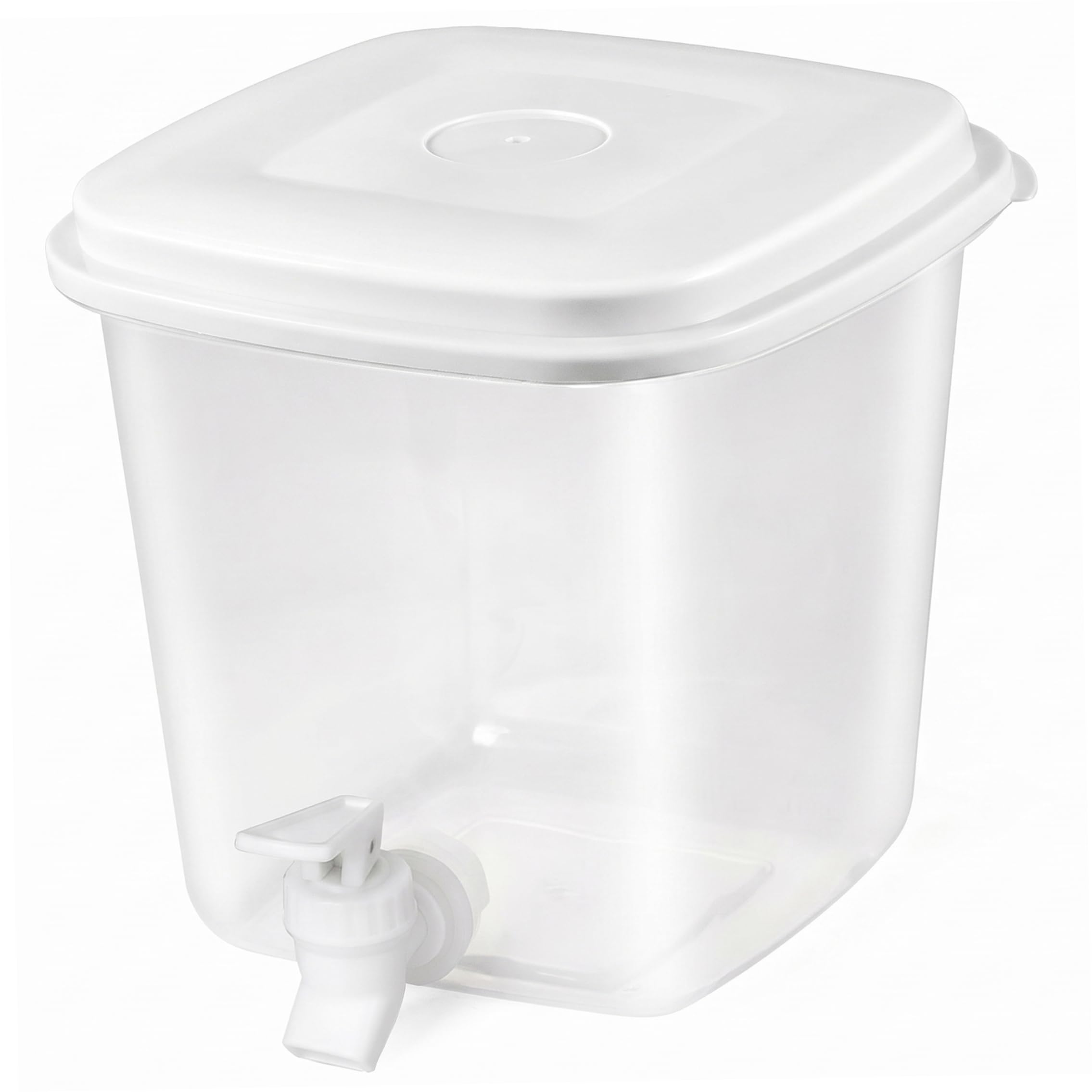 StaZamor 3.5L Square Plastic Drink Dispenser with Spout, Transparent Sealed Beverage Jug with Lid for Fridge, Kitchen Water Dispenser