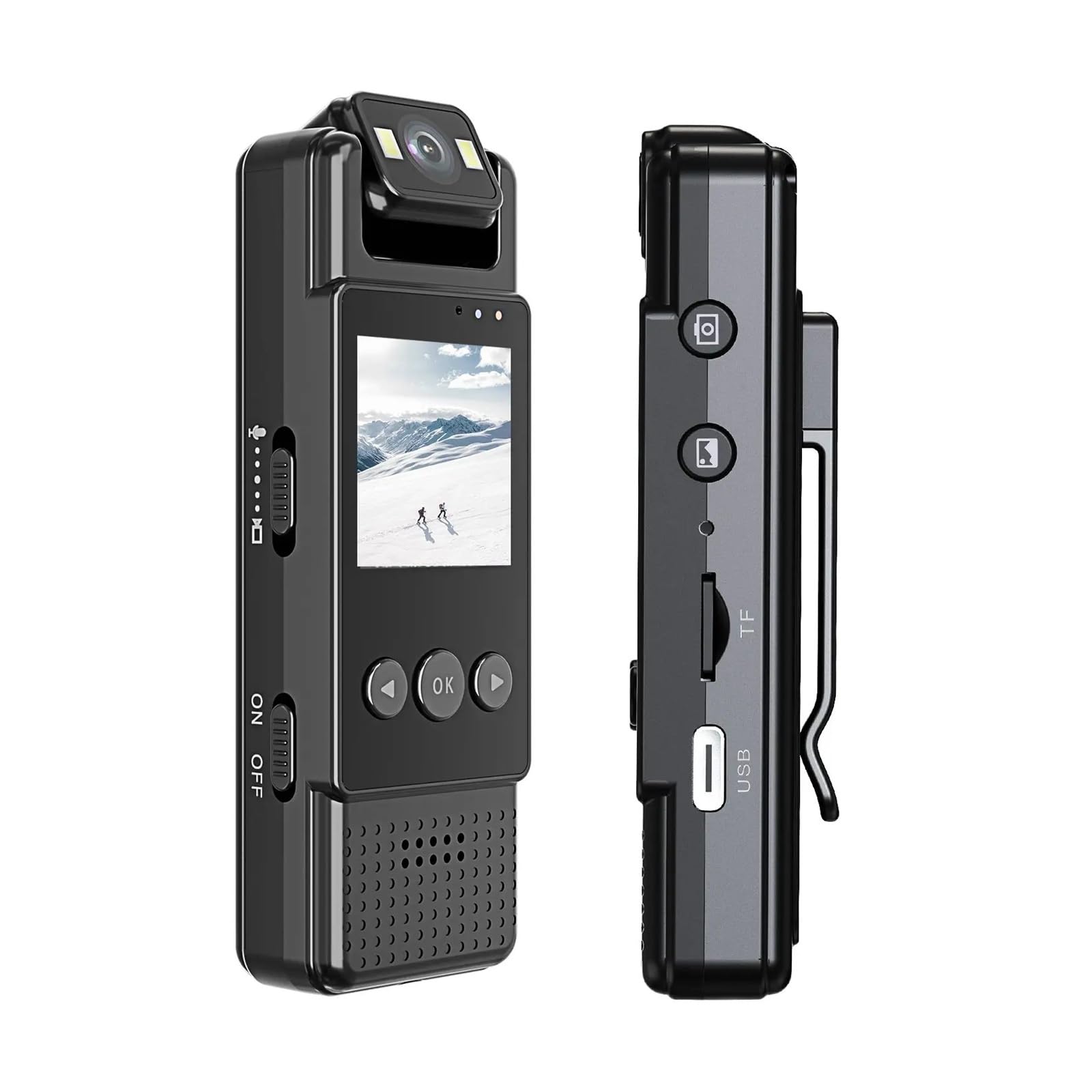 Minicámara HD 1080P, grabadora de vídeo Digital portátil, cámara Corporal for Ciclismo, visión Nocturna infrarroja, policial, pequeña videocámara for Bicicleta(Add 32GB)