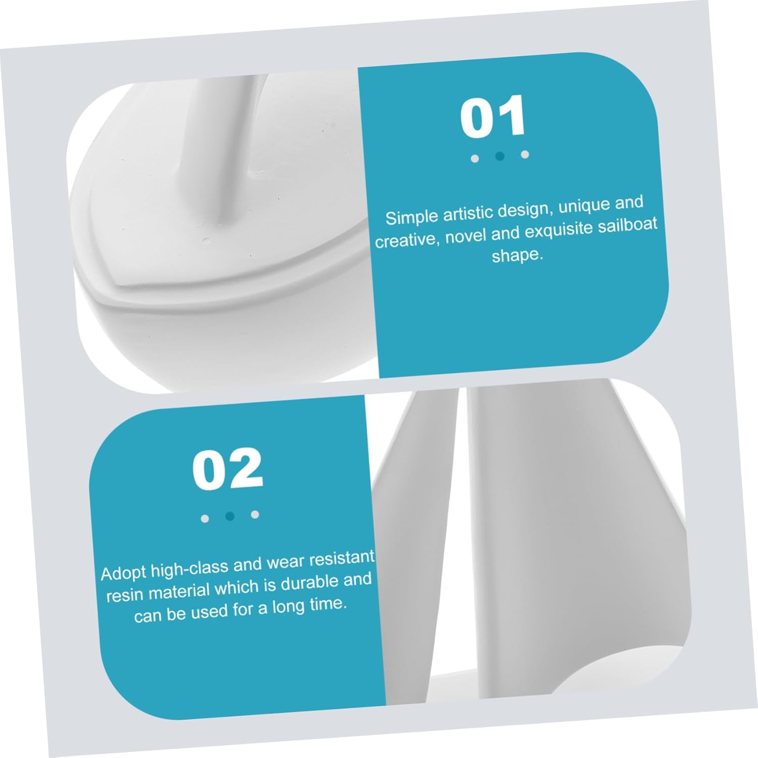 Cute Resin Model Sailboat Adornment Modern Nautical Decor for Home Party