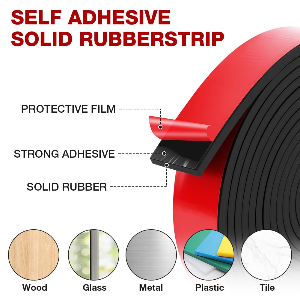 Tira de Goma Flexible Rollo de Caucho 3m×20mm×5mm, Plancha Goma Adhesivo,Gomas de Neopreno Plancha,para Sellos de Bricolaje,Protección de Revestimientos de Pisos,Antivibración,Antideslizante