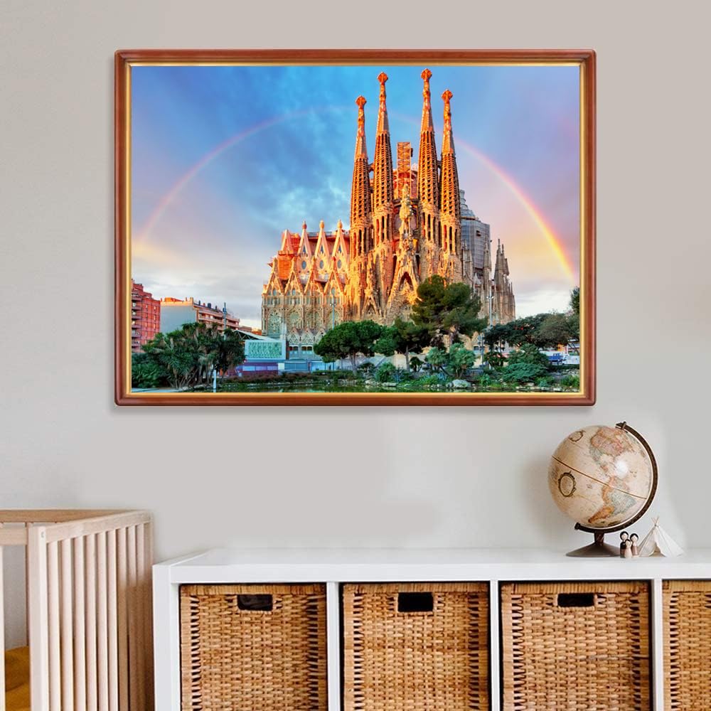 Jigsaw Puzzles for Adults 1000 Piece Sagrada Familia 27.56 x 19.69 Inch Jigsaw Puzzles for Adults Educational Game Challenge Toy 1000 Pieces Landmarks Puzzles for Adult - Image 2