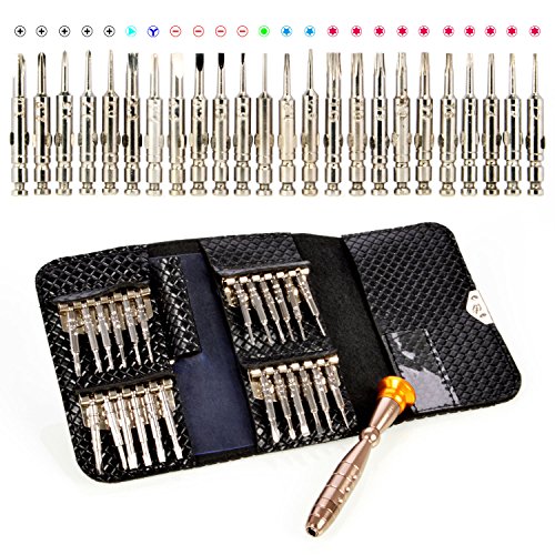 Neuftech 25 pièces Mini Jeu de tournevis de Précision Outils de Réparation pour Appareils électronique Téléphone ordinateurs Montre etc.