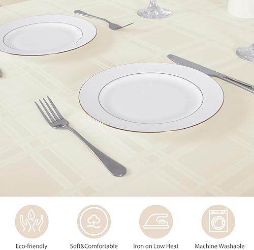 Miniatura 5 de JUCFHY - Mantel rectangular marroquí de tela jacquard a prueba de derrames y resistente al agua y al aceite mantel decorativo para uso exterior e