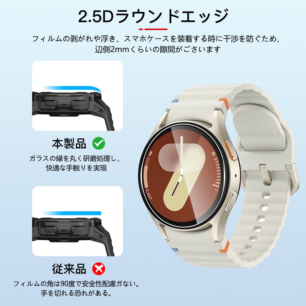 Amazon | 対応 Galaxy Watch 7 / 6 40MM ガラスフィルム 3枚 保護 
