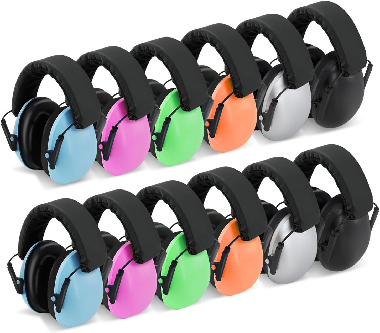 12 Pcs Kids Noise Cancelling Headphones,27dB Adjustable Ear Protection Ear Muffs for Autism Toddlers & Children, Classroom Sound Cancelling Hearing Protection for Fireworks, Concerts & School