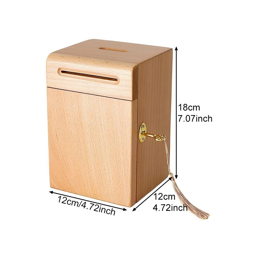 Sparschwein Aus Holz Für Kinder Und Erwachsene, Spardose Aus Buche Münzschlitz, Unfertige Truhe Für Ersparnisse, Wohltätige Zwecke