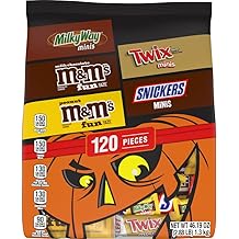 M&amp;M'S, SNICKERS, TWIX &amp; MILKY WAY Milk Chocolate Halloween Candy Bag Variety Pack, Assorted Chocolate Candy for Halloween Party Favors, Trick or Treating and More, 120 Ct Bag