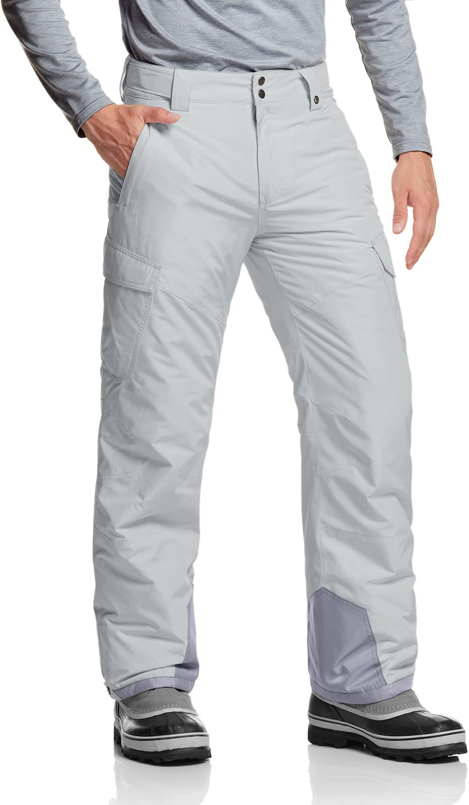 TSLAMen's Winter Snow Pants, Waterproof Insulated Ski Pants, Ripstop Windproof Snowboard Bottoms