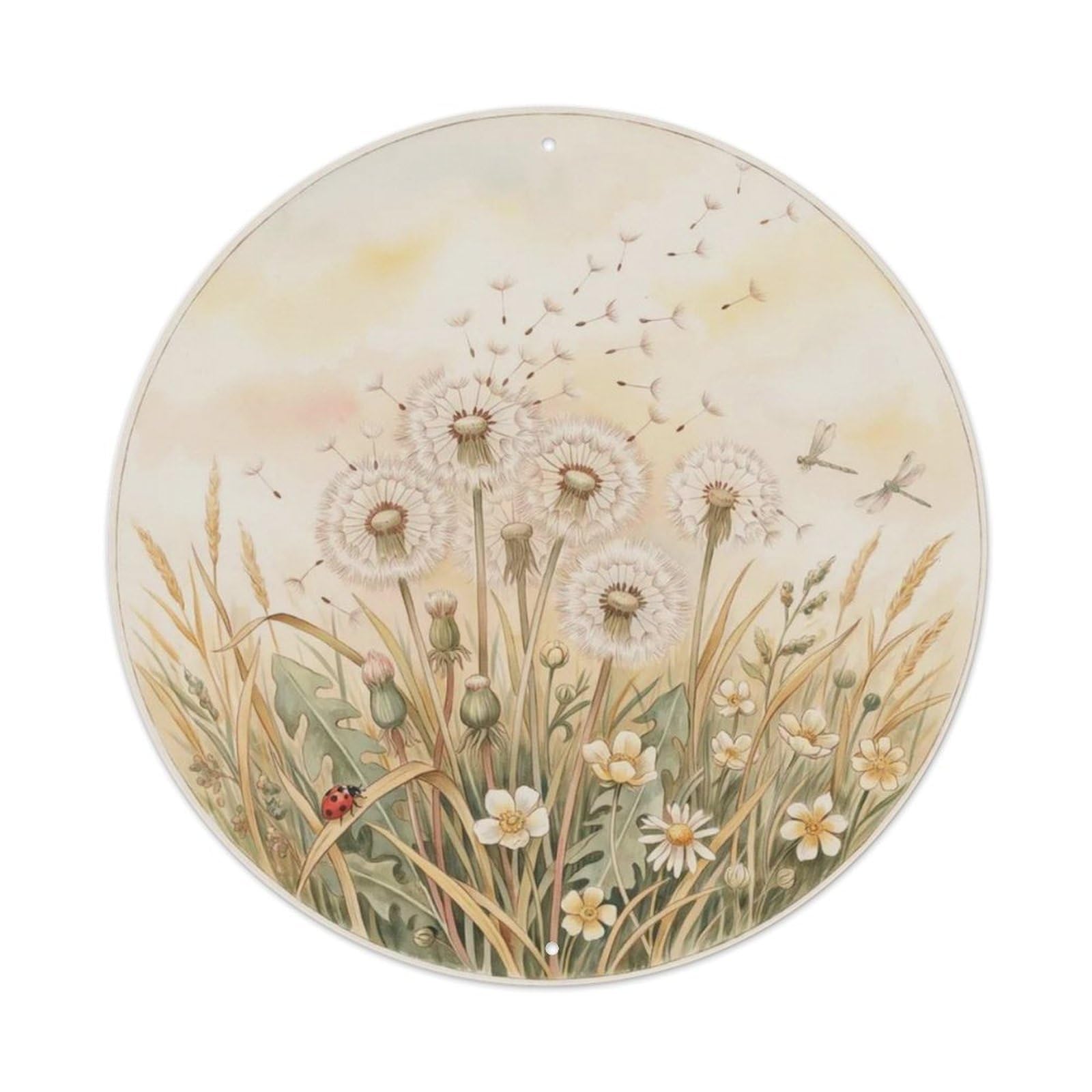 Vintage Dandelion Field Metal Tin Sign Plaque