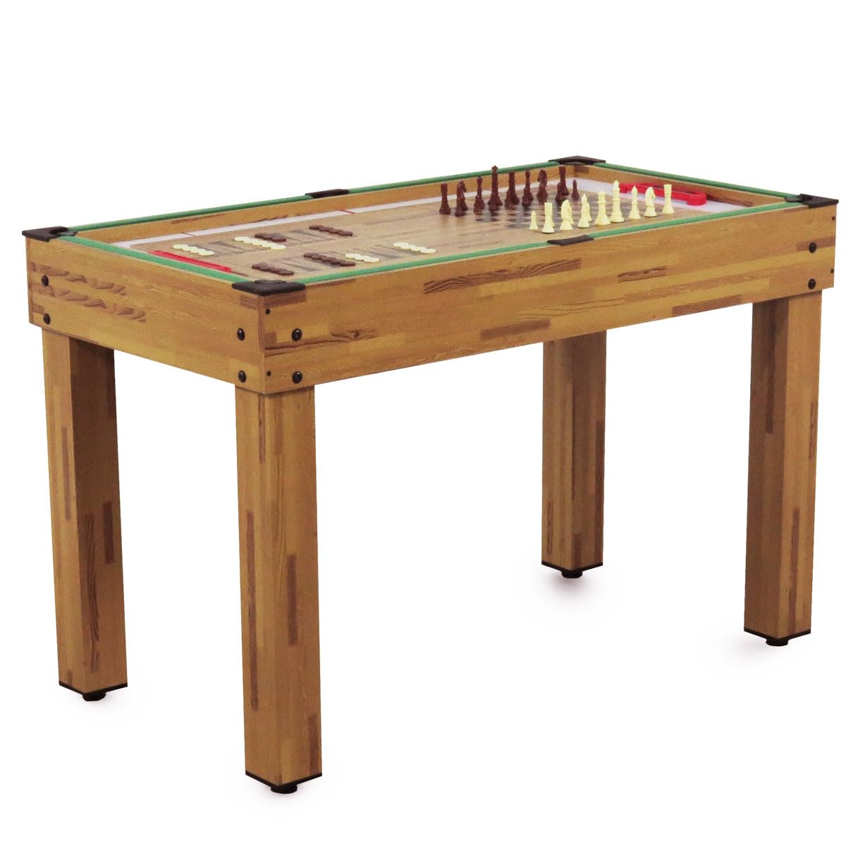 Pegasi Multikonsole 10 in 1 - Zusammenklappbar - Multifunkniertes Tischspiel - Tischfußball(Tischkiker)/Tischtennis/Air Hockey/Billard-Tisch