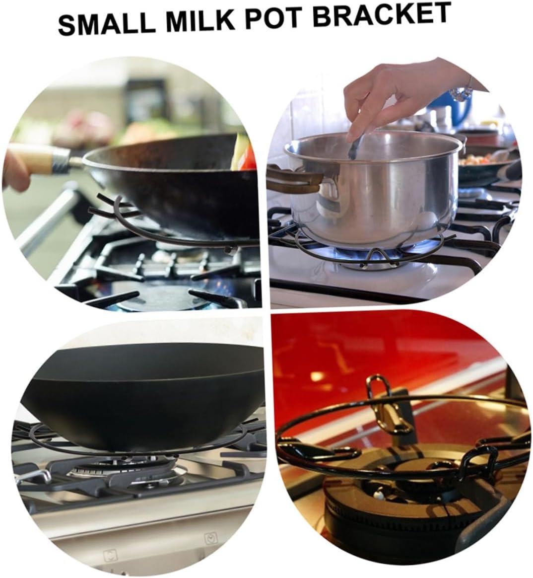 KICHOUSE 4pcs Non-slip Wok Support Rings for Gas Stove Iron Rack for Small Pots Pans Versatile Cooking Tool for Indoor Outdoor Use