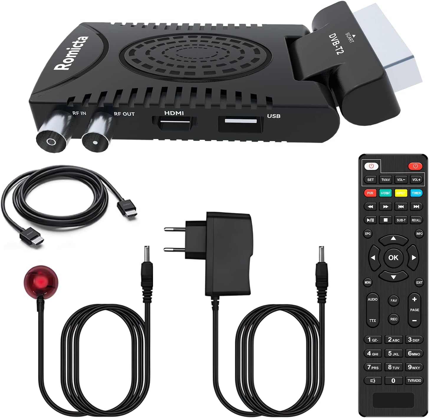 Decoder Dvb T2 Ricevitore Digitale Terrestre 2024 Mpeg 4 Full Hd 1080p ...
