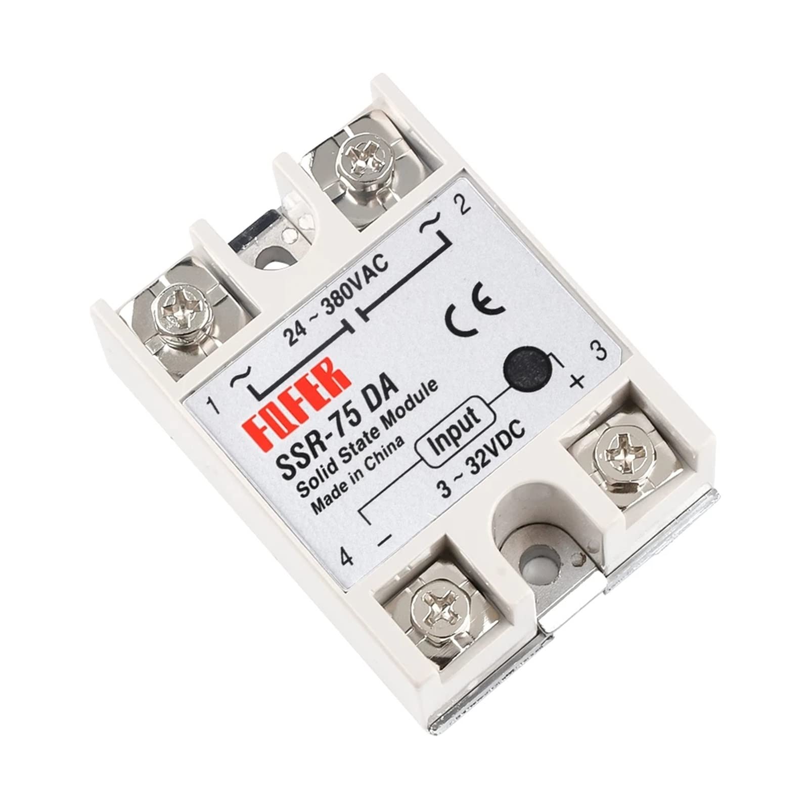 Halbleiterrelais SSR-50DA SSR-60DA SSR-75DA SSR-90DA SSR-100DA 50A 60A 90A 100A 3-32V DC bis 24-380V AC SSR 50DA 60DA 75DA 100DA (Size : SSR-50DA)