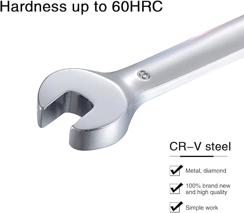 Miniatura 4 de KATUR Juego de llaves de trinquete de 0.236 pulgadas (0.236 in) con cabezal pivotante flexible, llave combinada de trinquete, herramienta métrica de