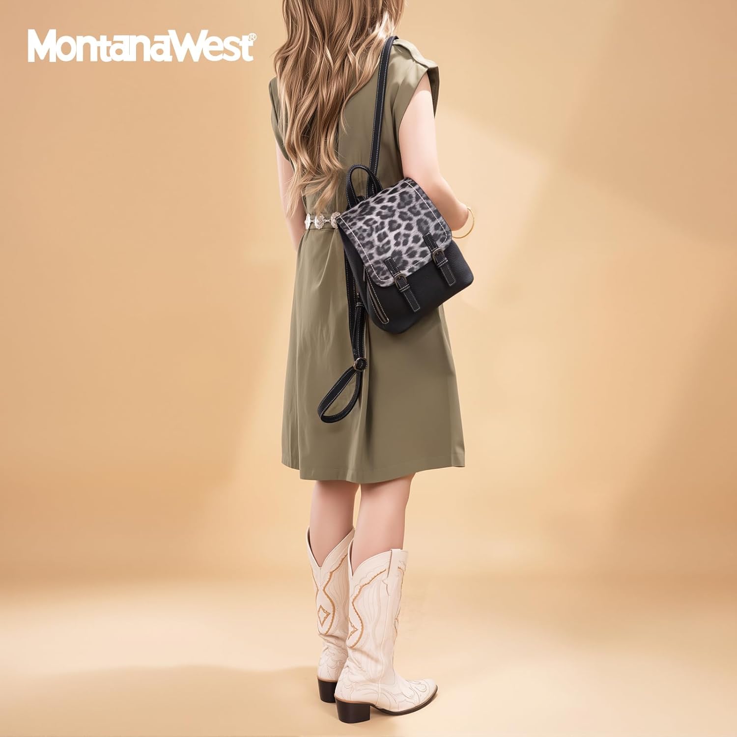 Montana West Black Leopard Print Small Backpack Purse for Women Vegan Leather Mini Womens Backpack Cute Convertible Shoulder Bag - Image 2