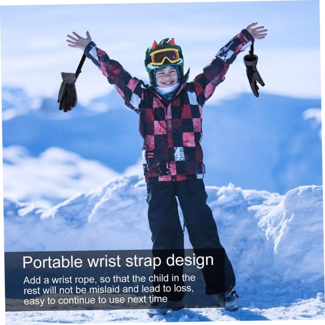 Rękawiczki, Rękawiczki Termiczne, Zimowe Rękawiczki Termiczne, Dziecięce Rękawiczki Narciarskie Wiatroodporne Zimowe Snowboardowe Izolowane Termicznie Rękawiczki Śniegowe Różowe S/m