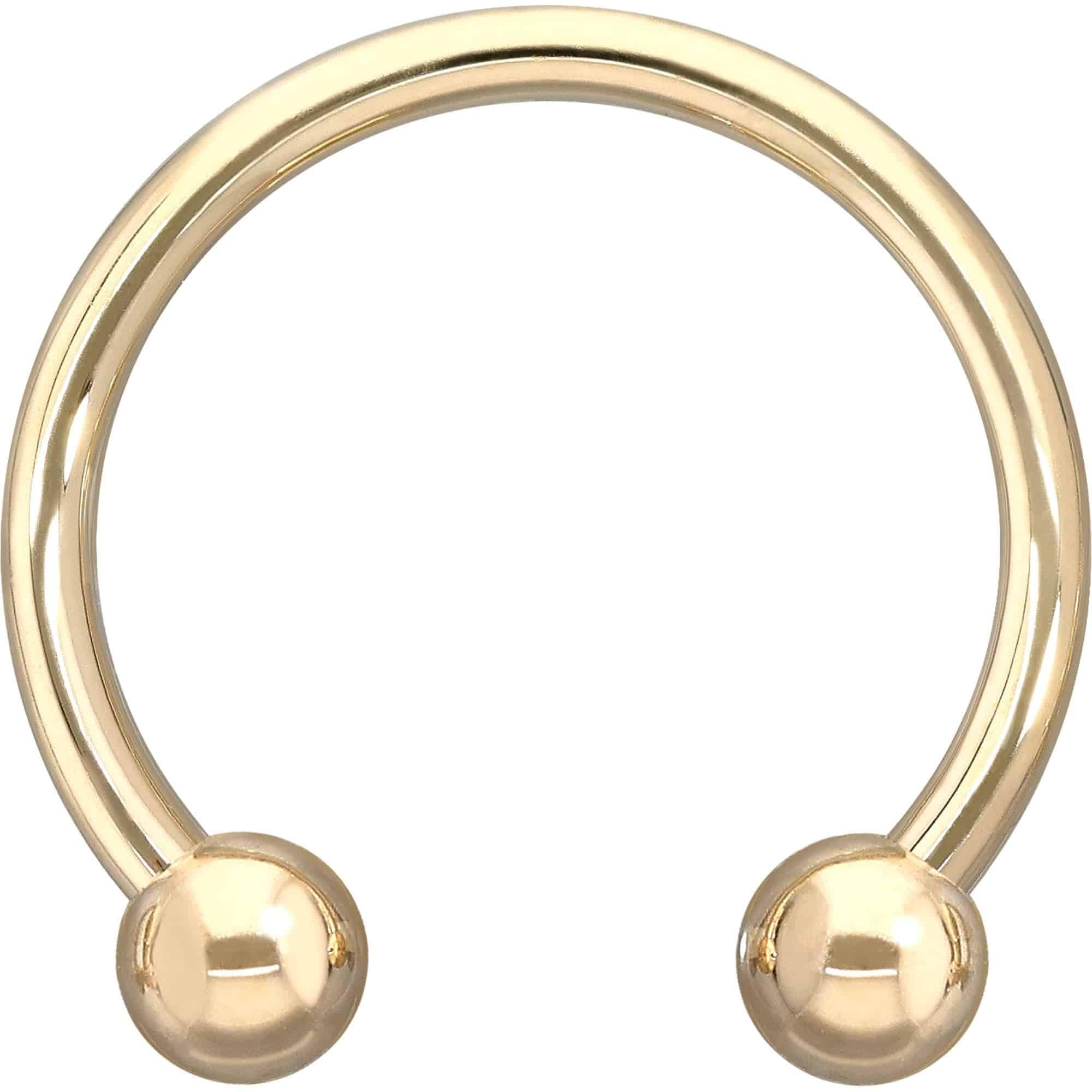 PIERCINGLINE 14K Gold Hufeisenring 585er Gold - Roségoldfarben, Goldfarben, Silberfarben