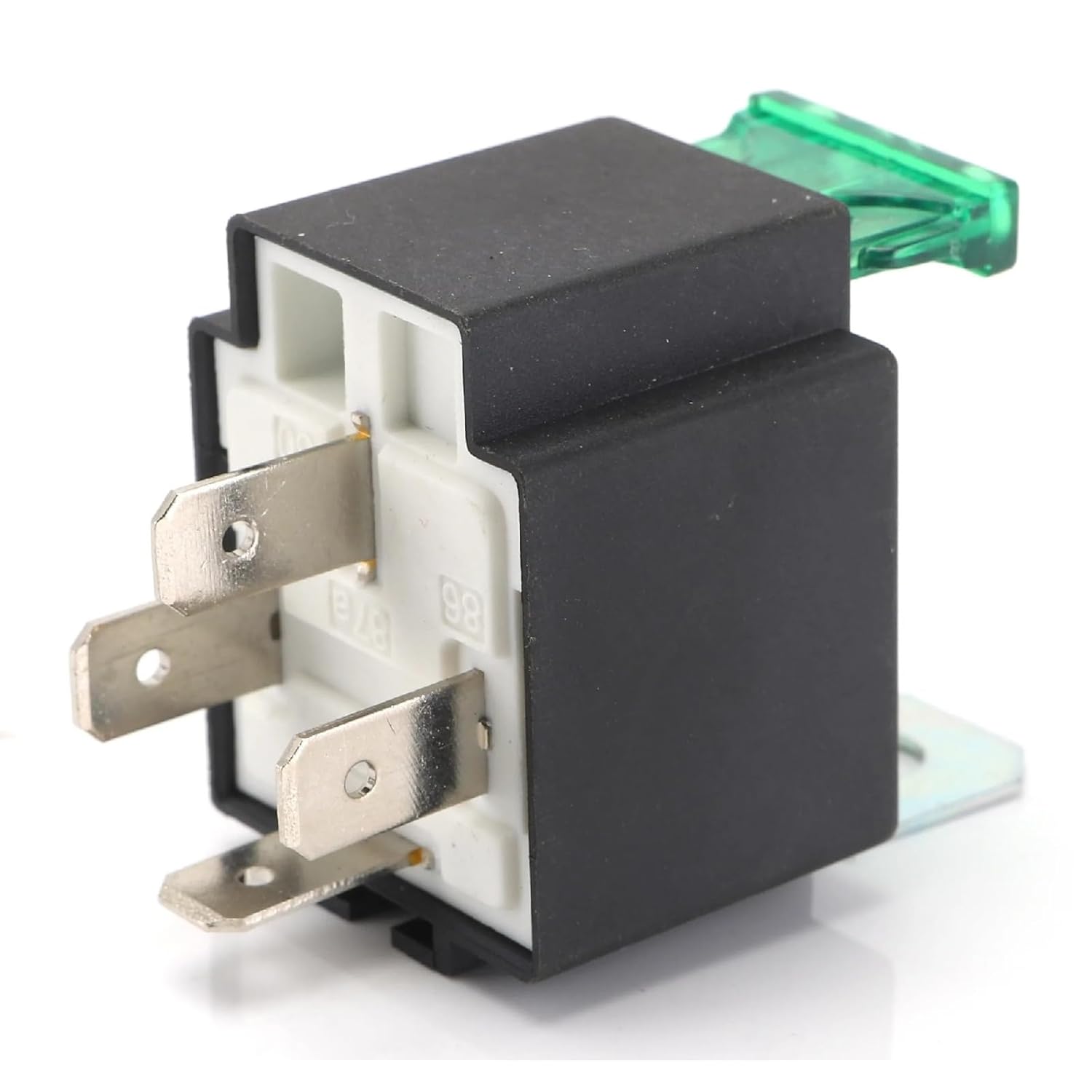 Automotive Fused Relay, 12V DC 30A, 4-Pin, with Metal Bracket and Blade Fuse