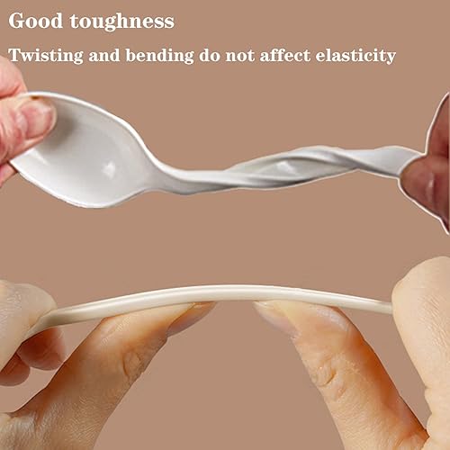 Miniatura 3 de Cucharas biodegradables desechables resistentes de base biológica CPLA 100% compostables para fiestas, barbacoa, picnic, camping, boda, actividades