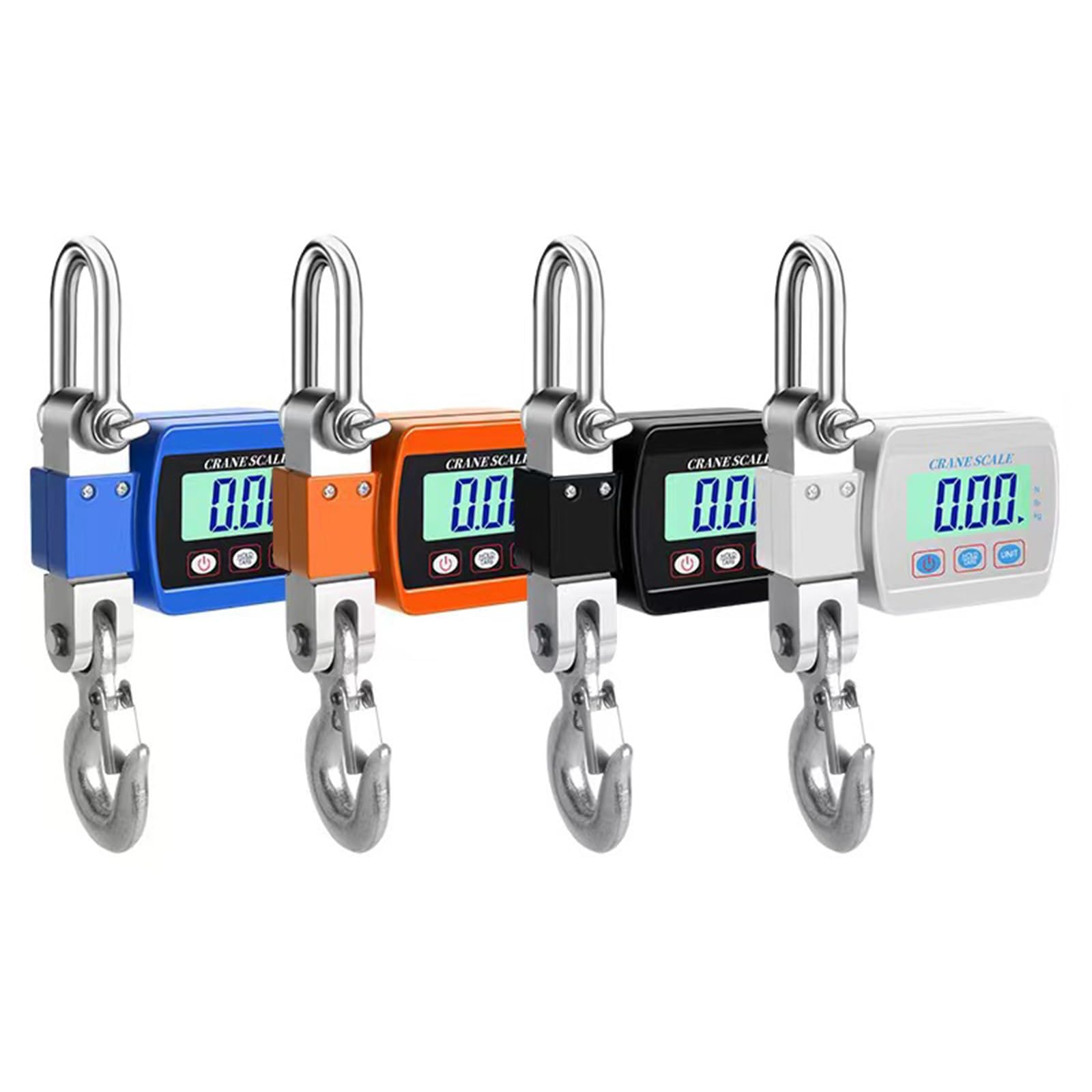 Voltix Elektronische Schwebewaage, 500 kg (1100 Pfund), industrielle Hängewaage mit präzisem Sensor, tragbare Mini-LCD-Waage mit Haken, Kofferwaage (Schwarz)