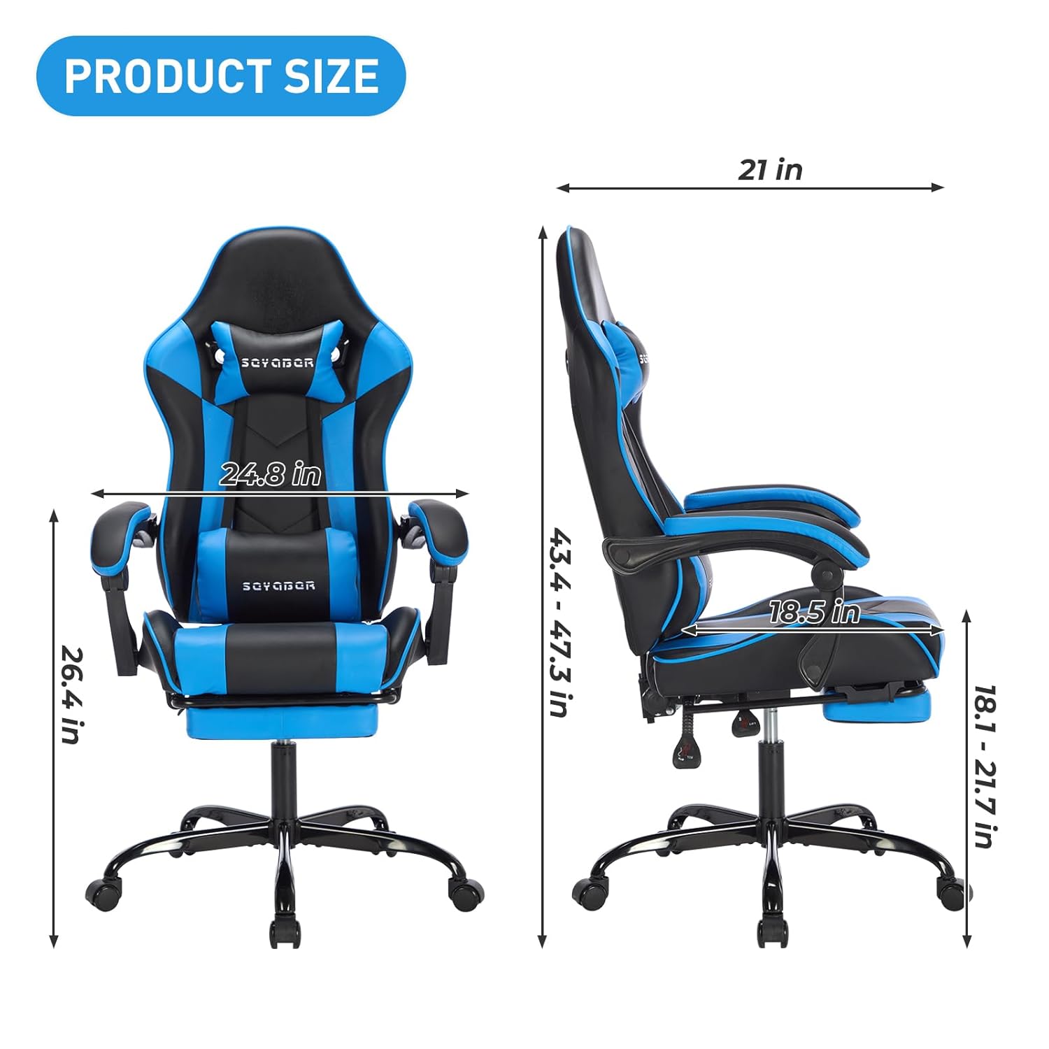 Gamer Kursi Pu Leather Computer Desk Chair, Footrest with Ergonomic Gaming Chair and Massage Video Game Chairs, Adjustable High Back Office chair for adults Kunda Gaming Reclineer Gamer Kursi Pu Leather Computer Desk Chair, Footrest with Ergonomic Gaming Chair and Massage Video Game Chairs, Adjustable High Back Office chair for adults Kunda Gaming Reclineer