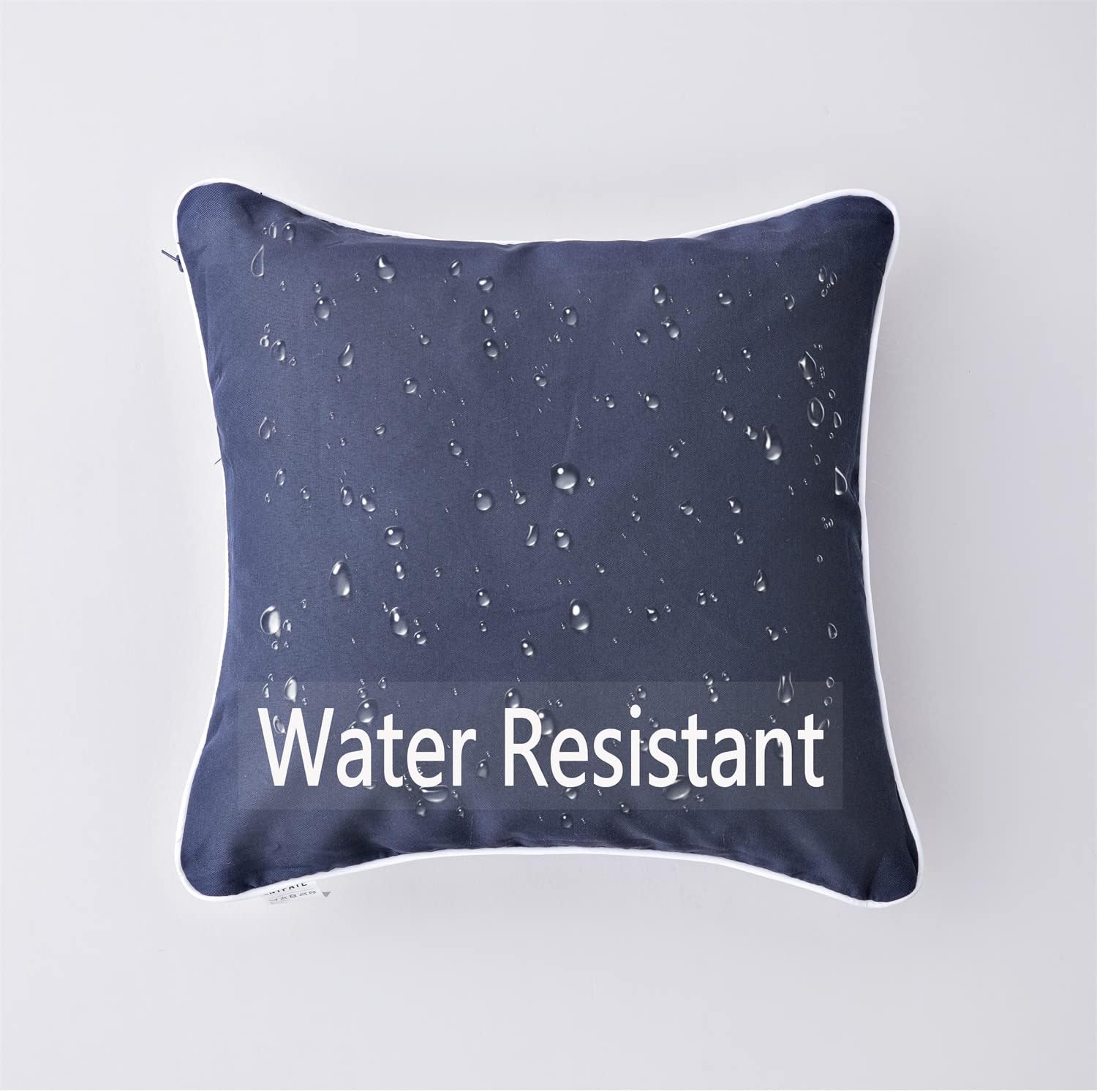 Enipate Inserts Included Outdoor Throw Pillows Set of 2 Water Resistant Navy Toss Pillows for Patio Furniture Decor 18x18 in