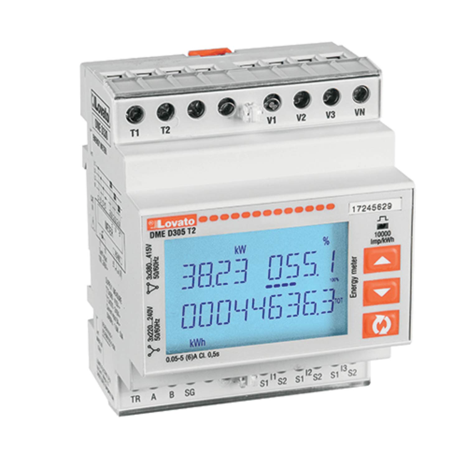 Compteur d'énergie 4U TRIFAE 5A LOVATO DMED305T2 modulaire triphasé
