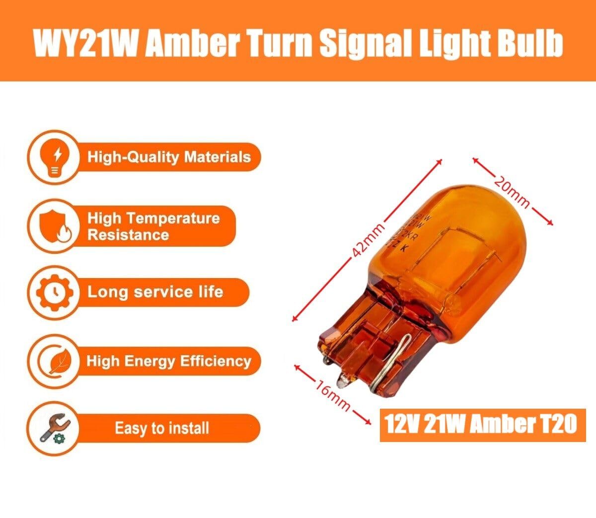 Amazon.com: Piumeif Pair (2) T20 7440 WY21W Turn Signal Light Bulb
