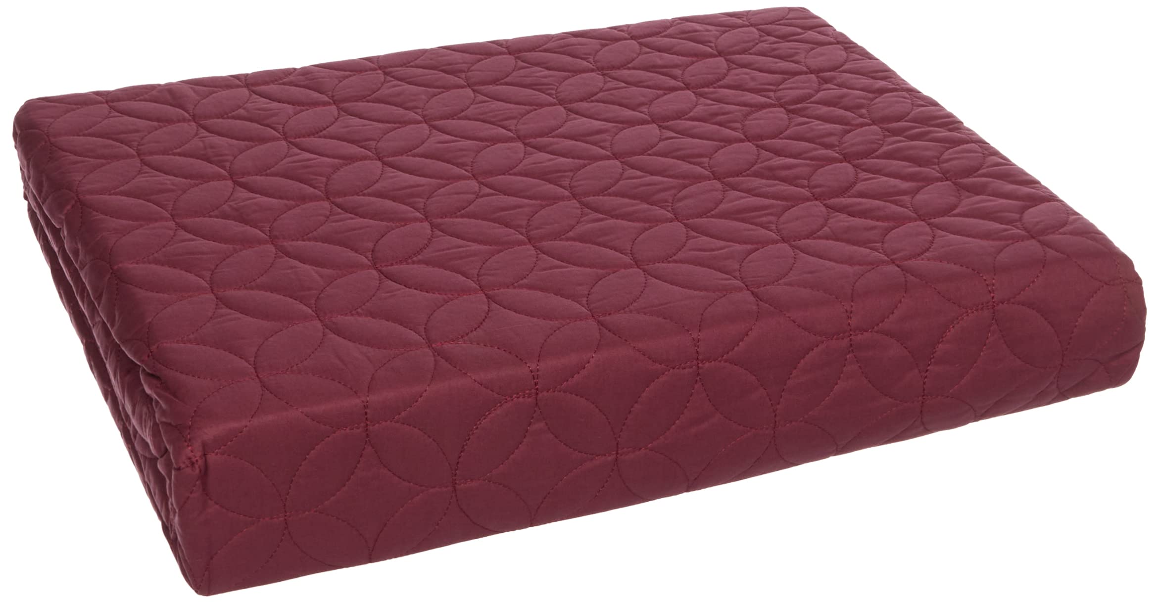 TAÇ Ranforce Basic Düz Polyester Yatak Örtüsü, Bordo, Tek Kişilik