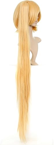 Miniatura 4 de Peluca rubia larga para disfraz de anime con cola de caballo, Rubio