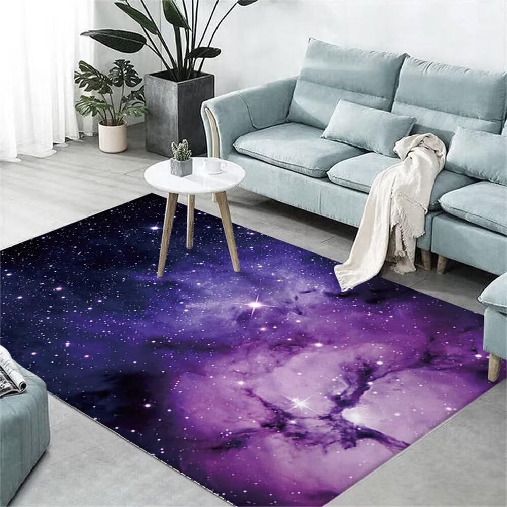 Tapis de chambre violet doux anti-poussière pour sol froid et couloir