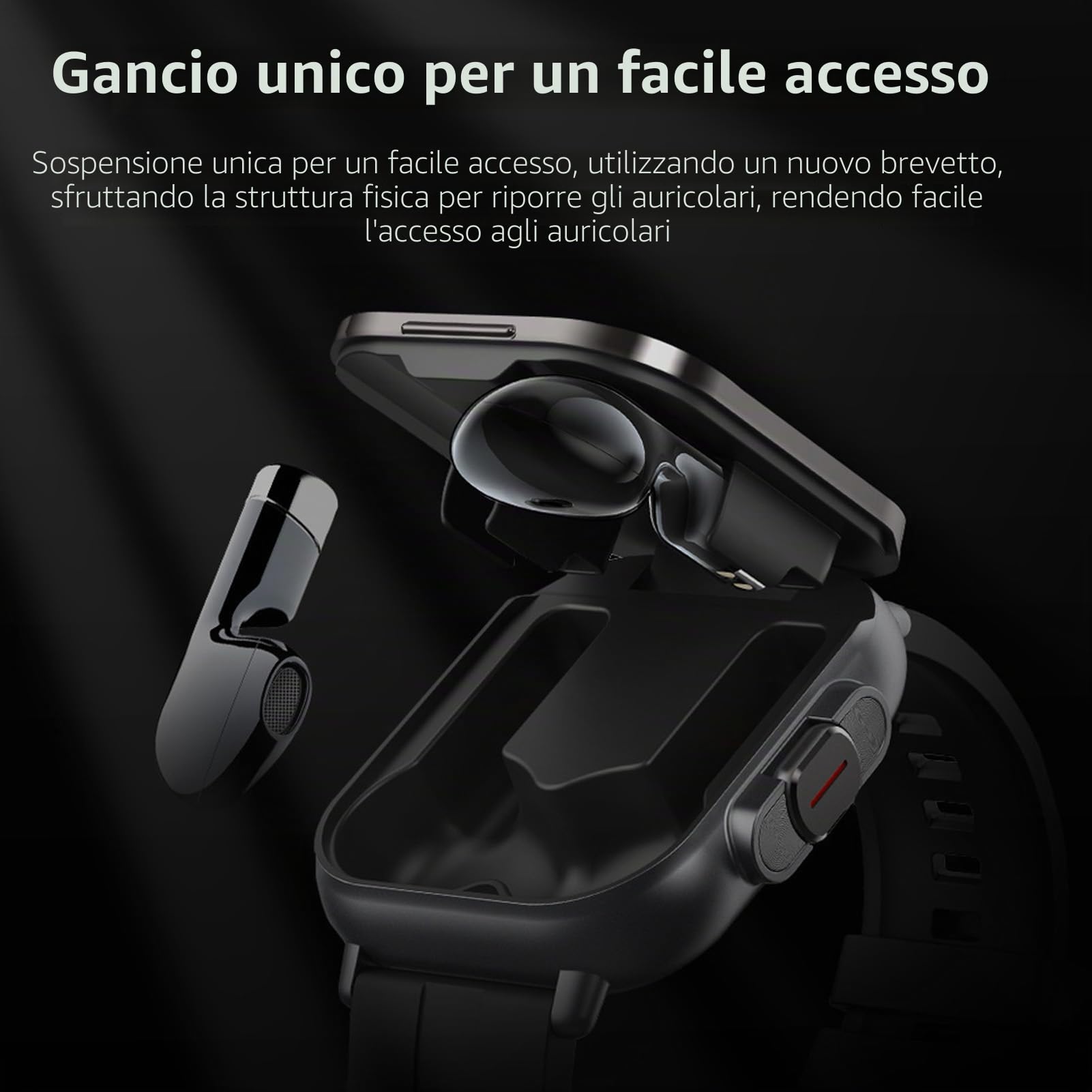 Elprico Smart Watch con Auricolari, Orologio Sportivo 2 in 1 con Cuffie, Touch Screen HD da 2,01 Pollici Call Fitness Tracker per iOS,