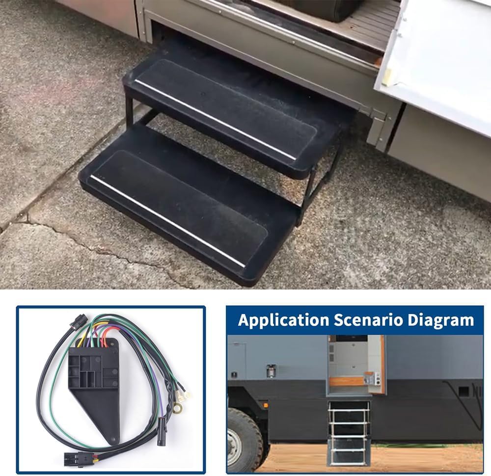 RV Step Motor Conversion Kit for A Curved Linkage, Replacement Parts for Kwikee 22, 23, 28A, 30, 32, 33, 34, 35, 36, 38, 40 Series Steps - 379147 379160 909510000(ESM-GBL-90951000)