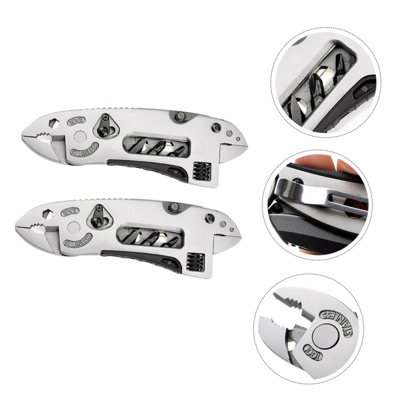 UPKOCH Pince Multifonction Outil Multi-Usages en Acier Inoxydable Portable 2 Pièces Compact et Résistant pour Pêche et Chasse pour Activités de Plein Air