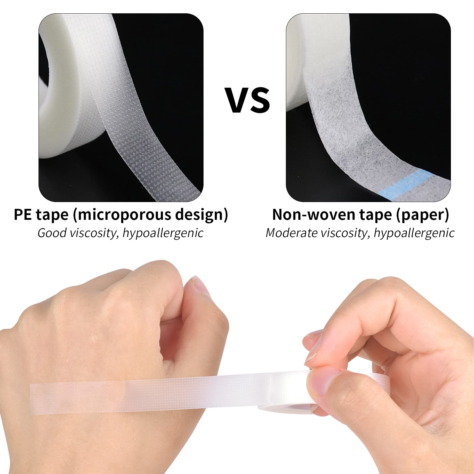 Cozlly 6 Rolls Eyelash Tape, Breathable Micropore Fabric Lash Tape, Lash Extensions Supplies (9m Each Roll) - Image 3