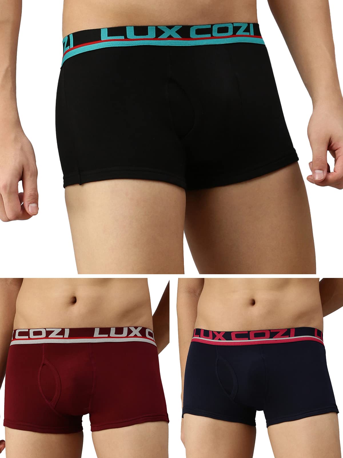 lux cozi Men's Solid Cotton Trunks (Pack of 3)-picture-55