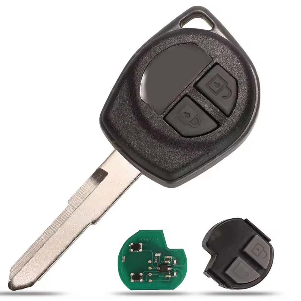 ProPlip - Chiave completa con elettronica da programmare, compatibile con Suzuki Swift Grand SX4 Splash Liana Aerio Vitara Agila Alto Jimny 2 pulsanti 434Mhz ID46 telecomando Vergine