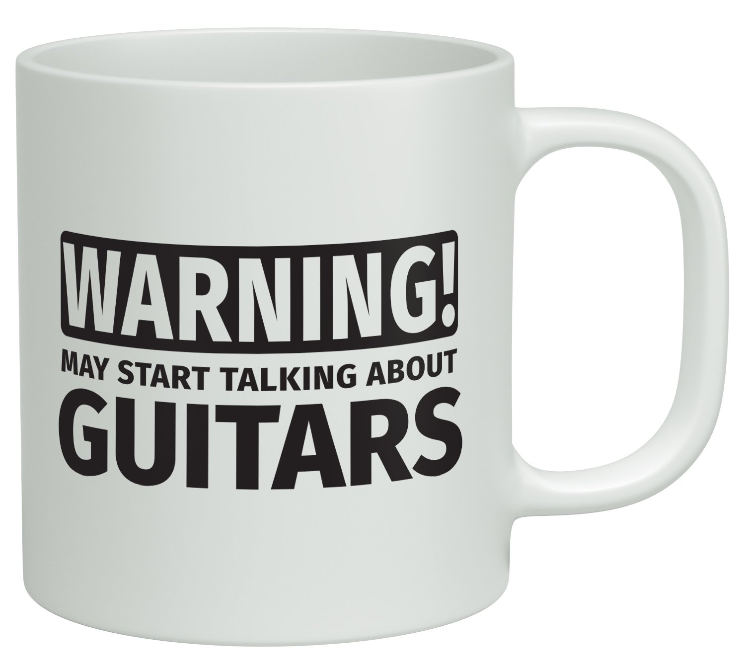 Shopagift White Warning May Start Talking About Guitars 10Oz Novelty Gift Mug Cup