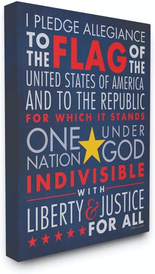The Kids Room by Stupell The Pledge of Allegiance Textual Canvas Art, 16 x 1.5 x 20, Proudly Made in USA