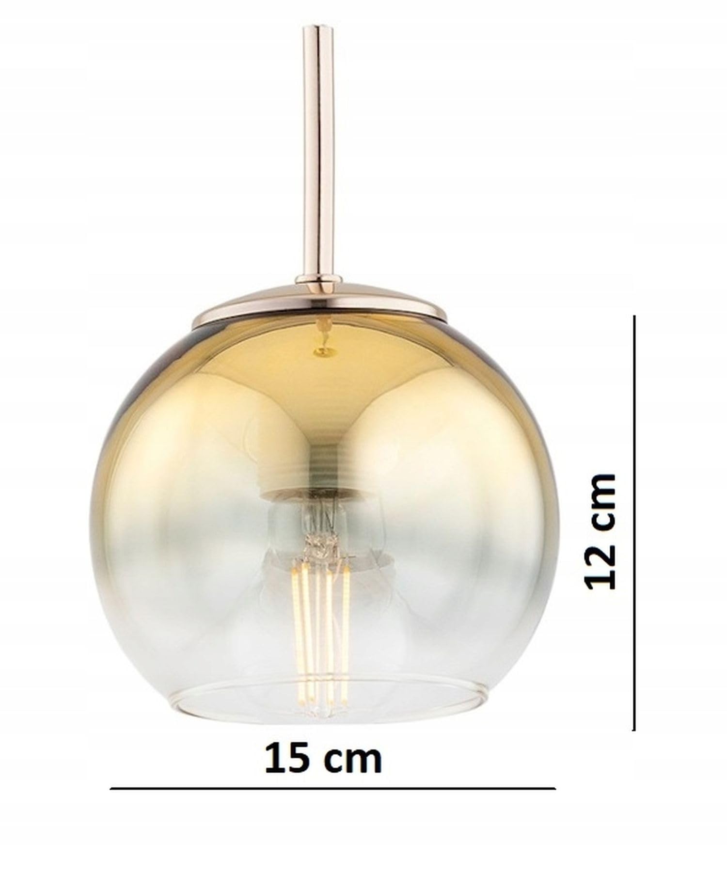 Licht-Erlebnisse Pendelleuchte 3-flammig Metall Glas Gold Esstisch Wohnzimmer Küche Modern E27 gemütlich elegant L:60 cm Hängelampe Esszimmer