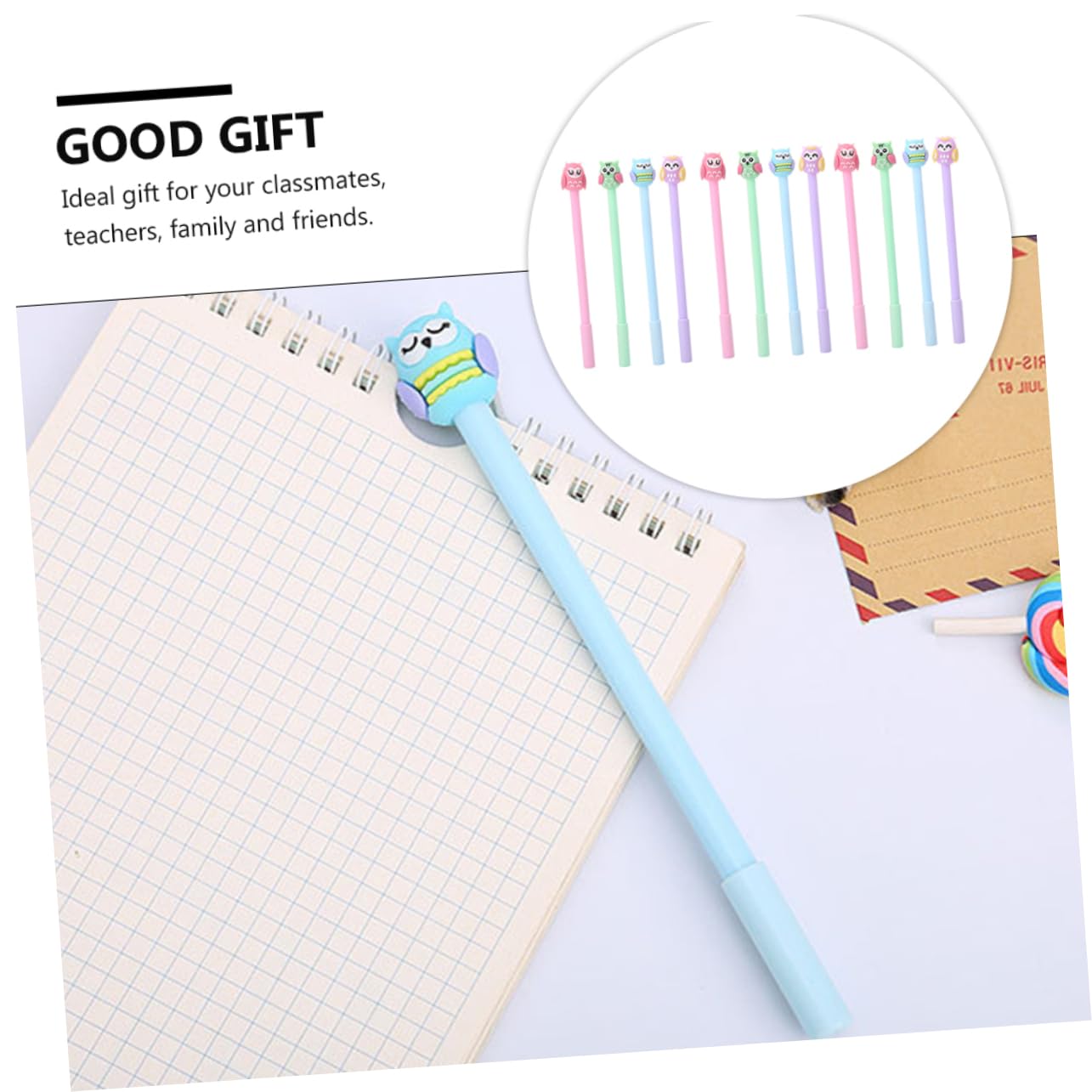 MAGICLULU 3 Set di Penne in Silicone con Inchiostro Gel Cancelleria Scolastica Design a Forma di Gufo Penne per Studenti per Ragazzi E Ragazze Adulti 12 Pezzi*3