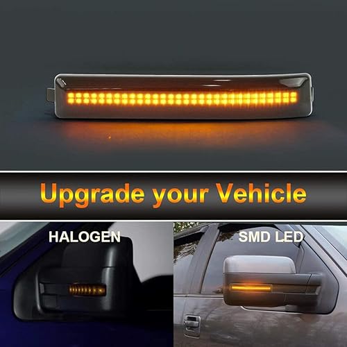 Miniatura 3 de ZZDSNJ Espejos laterales LED secuenciales dinámicos apagón intermitentes intermitentes indicador 2 unidspar para Ford F150 2009-2014